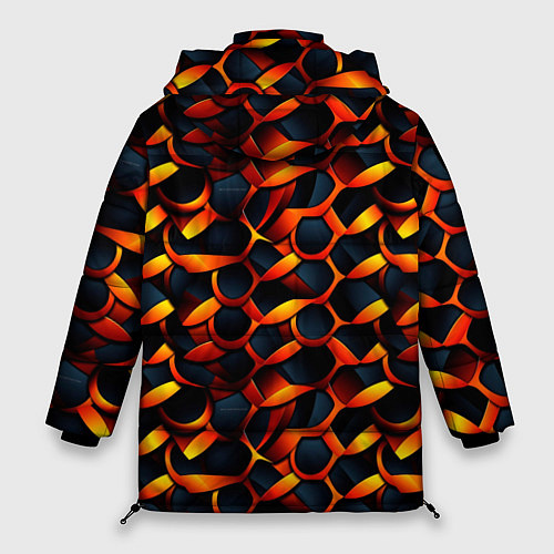 Женская зимняя куртка Оранжевые звенья / 3D-Светло-серый – фото 2