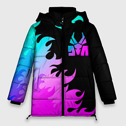 Куртка зимняя женская Die Antwoord неоновый огонь, цвет: 3D-черный