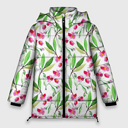 Куртка зимняя женская Tender flowers, цвет: 3D-светло-серый