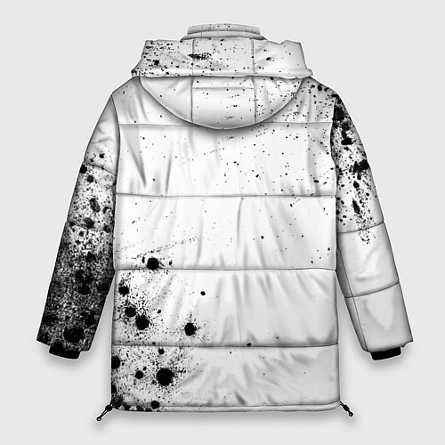 Женская зимняя куртка Joy Division и рок символ на светлом фоне / 3D-Черный – фото 2