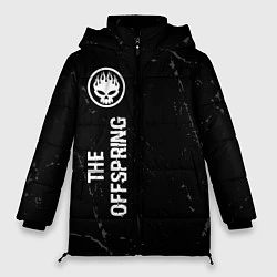 Куртка зимняя женская The Offspring glitch на темном фоне: по-вертикали, цвет: 3D-черный