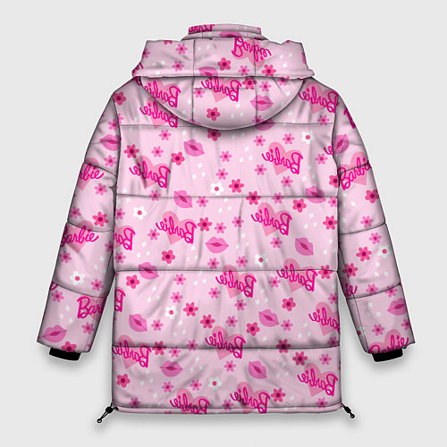 Женская зимняя куртка Барби, сердечки и цветочки / 3D-Черный – фото 2