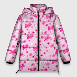 Куртка зимняя женская Барби, сердечки и цветочки, цвет: 3D-черный