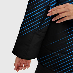 Куртка зимняя женская Nickelback звуковая волна, цвет: 3D-черный — фото 2