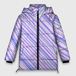 Женская зимняя куртка Полосы пиксели розовый