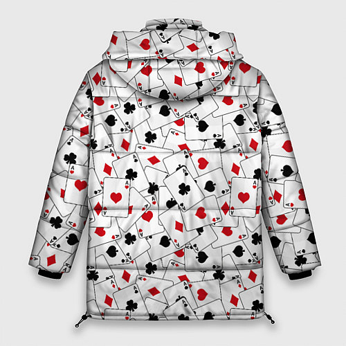 Женская зимняя куртка Карточные тузы / 3D-Светло-серый – фото 2