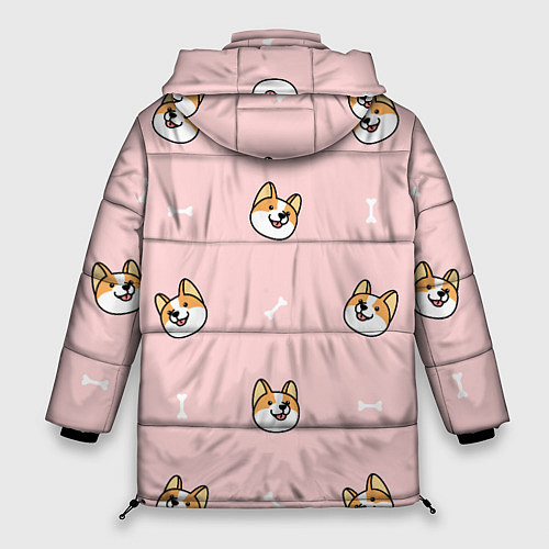 Женская зимняя куртка Pink corgi / 3D-Черный – фото 2