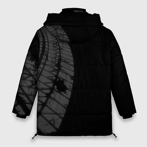 Женская зимняя куртка Infiniti speed на темном фоне со следами шин: по-в / 3D-Черный – фото 2