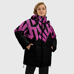 Куртка зимняя женская Граффити буквы, цвет: 3D-красный — фото 2