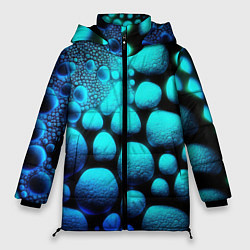 Куртка зимняя женская Объемные неоновые капли, цвет: 3D-черный