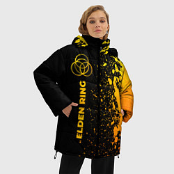 Куртка зимняя женская Elden Ring - gold gradient: по-вертикали, цвет: 3D-черный — фото 2