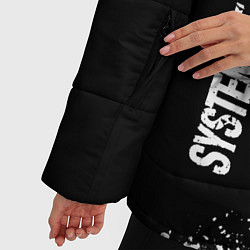 Куртка зимняя женская System of a Down и рок символ на темном фоне, цвет: 3D-черный — фото 2