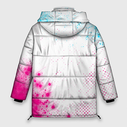 Женская зимняя куртка Red Hot Chili Peppers neon gradient style: надпись / 3D-Черный – фото 2