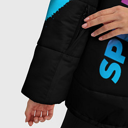 Куртка зимняя женская Spirited Away - neon gradient: надпись, символ, цвет: 3D-черный — фото 2