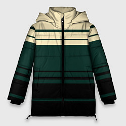 Женская зимняя куртка Полосы зелёный
