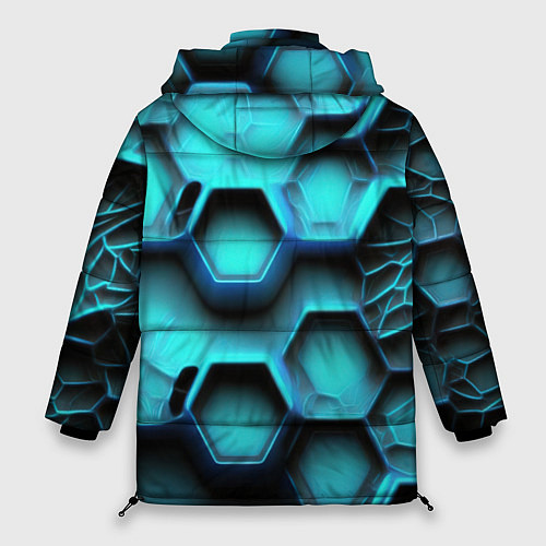 Женская зимняя куртка Броня из неоновых плит / 3D-Черный – фото 2