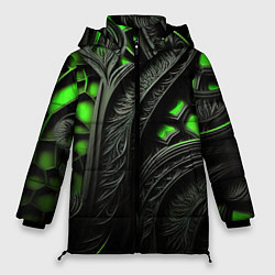 Женская зимняя куртка Green black abstract