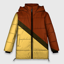 Женская зимняя куртка Желто-красный диагональ