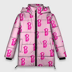 Куртка зимняя женская Барби паттерн буква B, цвет: 3D-черный