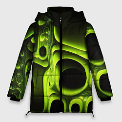 Женская зимняя куртка Зеленая кислотная абстракция