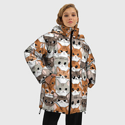 Куртка зимняя женская Паттерн милые котики, цвет: 3D-светло-серый — фото 2