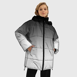 Куртка зимняя женская Black and white gradient, цвет: 3D-красный — фото 2