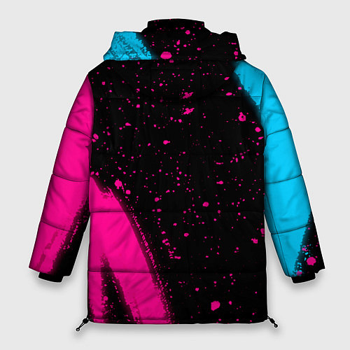 Женская зимняя куртка Death Stranding - neon gradient: надпись, символ / 3D-Черный – фото 2