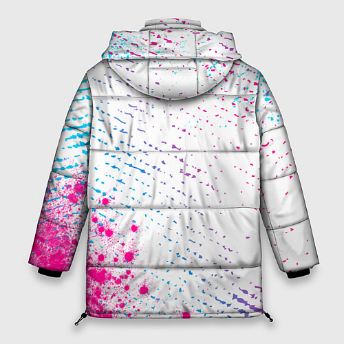 Женская зимняя куртка Placebo neon gradient style: надпись, символ / 3D-Черный – фото 2