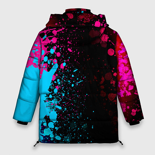 Женская зимняя куртка Cowboy Bebop - neon gradient: по-вертикали / 3D-Черный – фото 2