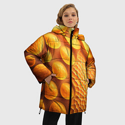 Куртка зимняя женская Оранжевые круглые плиты, цвет: 3D-светло-серый — фото 2