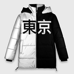 Куртка зимняя женская Tokyo - Иероглифы, цвет: 3D-черный