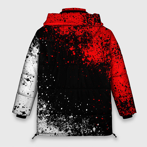 Женская зимняя куртка Ауди - красный и белый / 3D-Черный – фото 2