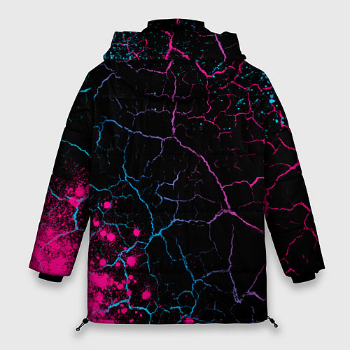 Женская зимняя куртка Rust - neon gradient: надпись, символ / 3D-Черный – фото 2