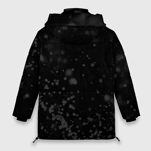 Женская зимняя куртка Evangelion glitch на темном фоне: надпись, символ / 3D-Черный – фото 2