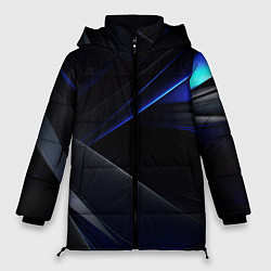 Куртка зимняя женская Black blue background, цвет: 3D-светло-серый