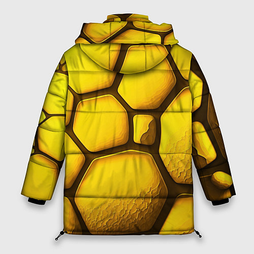 Женская зимняя куртка Желтые объемные плиты / 3D-Красный – фото 2