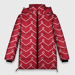 Куртка зимняя женская Вензель на клюквенном, цвет: 3D-красный