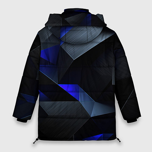 Женская зимняя куртка Black blue abstract / 3D-Красный – фото 2