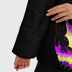 Куртка зимняя женская Неоновый космический дракон, цвет: 3D-черный — фото 2
