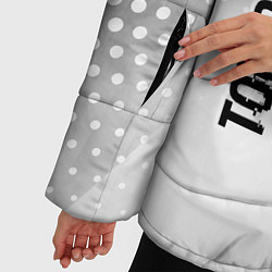 Куртка зимняя женская Tomodachi Game glitch на светлом фоне: надпись, си, цвет: 3D-черный — фото 2