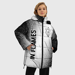Куртка зимняя женская In Flames glitch на светлом фоне: надпись, символ, цвет: 3D-черный — фото 2