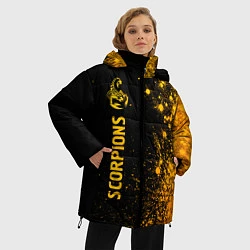 Куртка зимняя женская Scorpions - gold gradient: по-вертикали, цвет: 3D-черный — фото 2