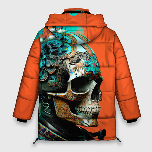 Женская зимняя куртка Art skull - irezumi - Japan / 3D-Черный – фото 2