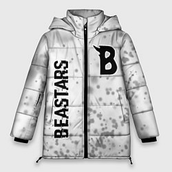 Куртка зимняя женская Beastars glitch на светлом фоне: надпись, символ, цвет: 3D-черный