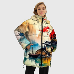 Куртка зимняя женская Краски природы, цвет: 3D-красный — фото 2