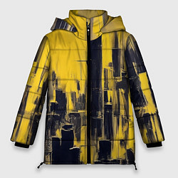 Куртка зимняя женская Большой нарисованный город, цвет: 3D-светло-серый