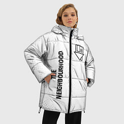 Куртка зимняя женская The Neighbourhood glitch на светлом фоне: надпись,, цвет: 3D-черный — фото 2