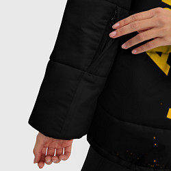 Куртка зимняя женская Apex Legends - gold gradient: надпись, символ, цвет: 3D-черный — фото 2