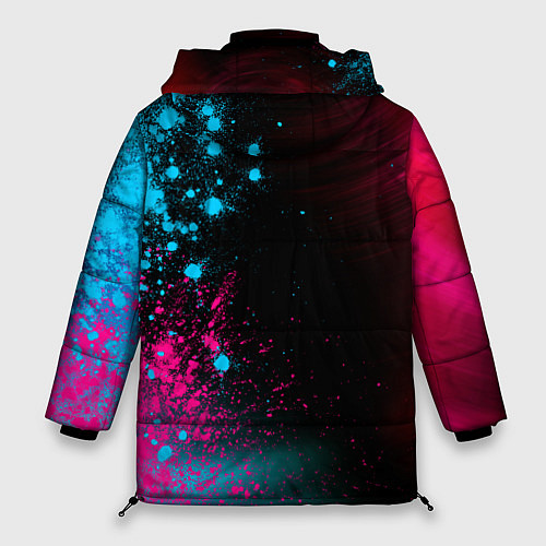 Женская зимняя куртка Mini - neon gradient: по-вертикали / 3D-Черный – фото 2