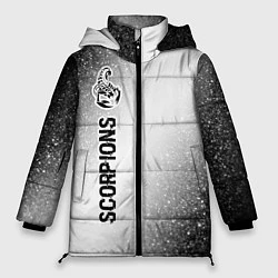 Куртка зимняя женская Scorpions glitch на светлом фоне: по-вертикали, цвет: 3D-черный